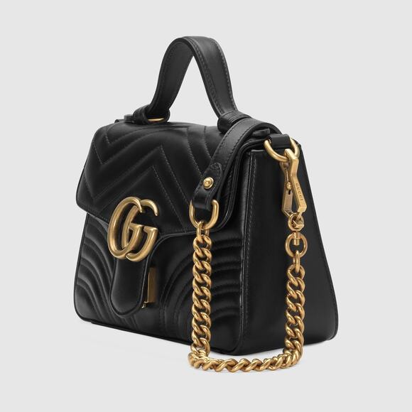 Authentic Gucci Marmont Small Top Handle Bag in Black - Picture 3 of 6